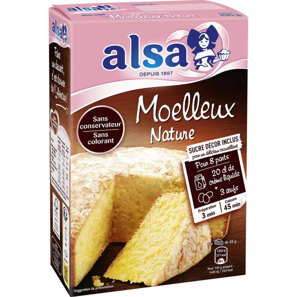 Préparation gâteau Moelleux nature ALSA - 435g