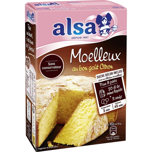 Préparation gâteau Moelleux citron ALSA - 435g