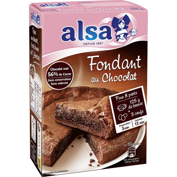 Préparation gâteau Fondant au chocolat ALSA - 435g