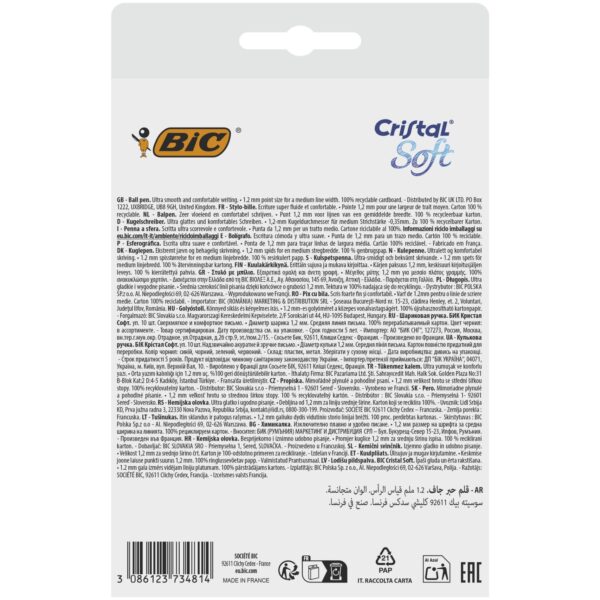 Stylo bille Cristal Soft Assortis BIC - x10 – Image 2