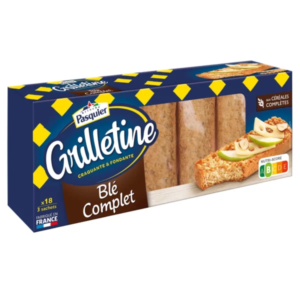 Biscottes grillettines au blé complet PASQUIER - 242g