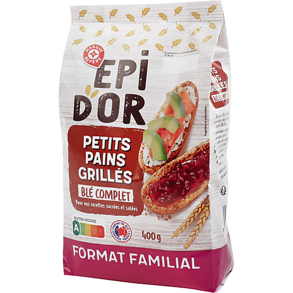 Petits pains grillés au blé complet EPI D'OR - 400gr